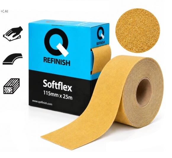 Q-refinish Softflex P400 Papier Ścierny na Gąbce 115mm 1m Na Metry