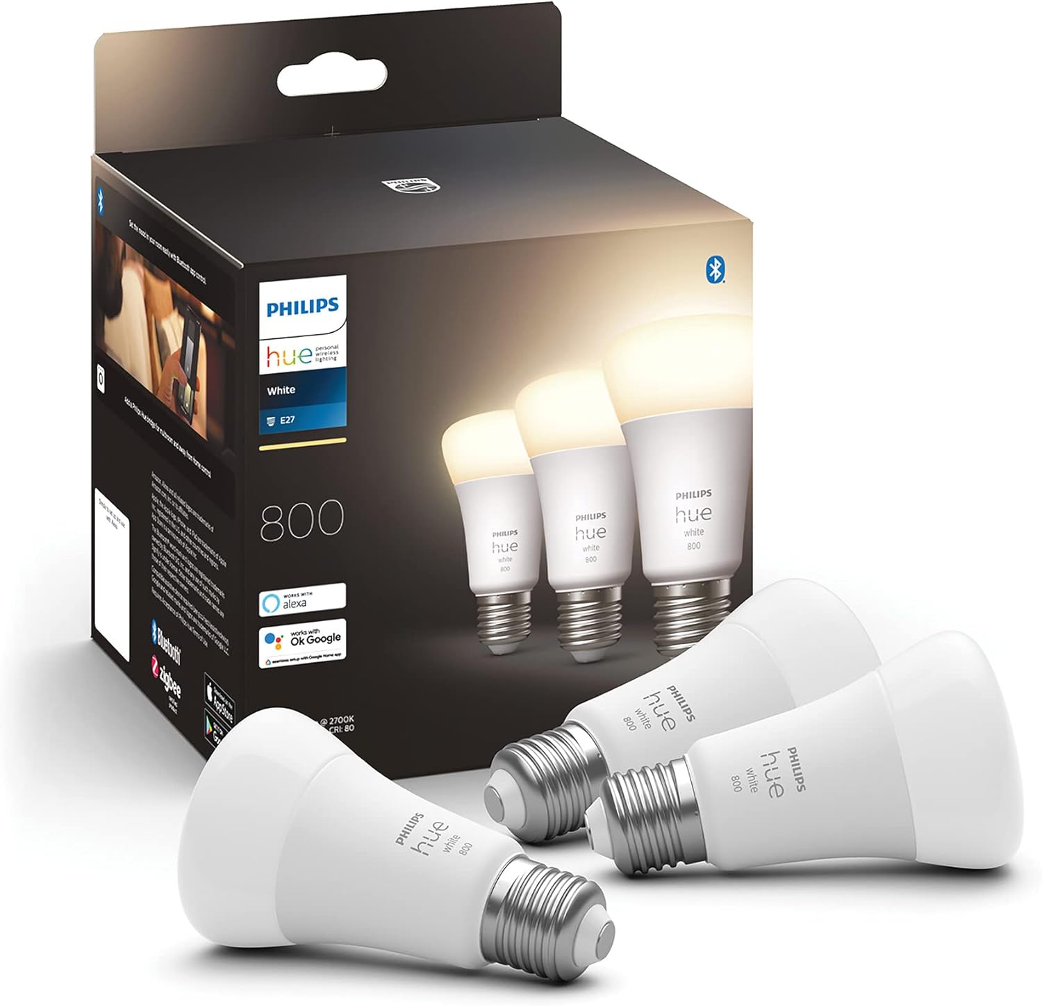 Led žárovka E27 9W 60W Smart Inteligentní ZigBee White Philips Hue 3 ks