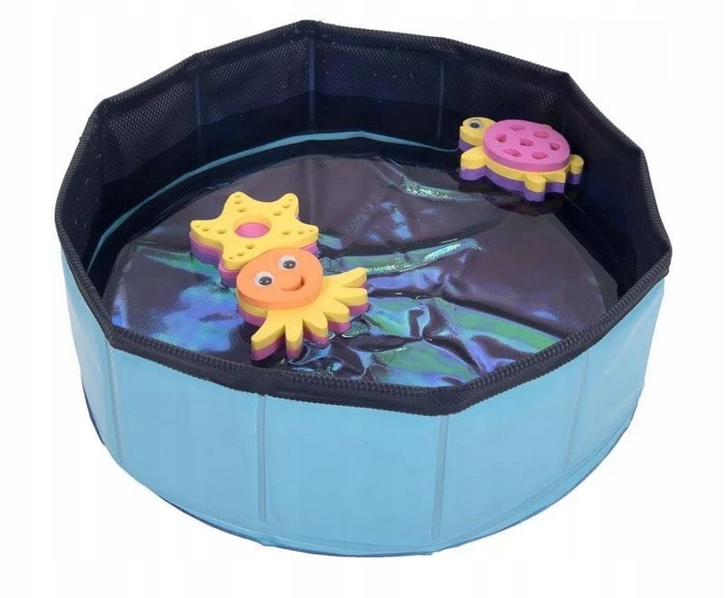 Levně Bazén Pro Kočky Sklopný Pro Hraní S Hračkami, Barva Modrá 30 X 10 CM