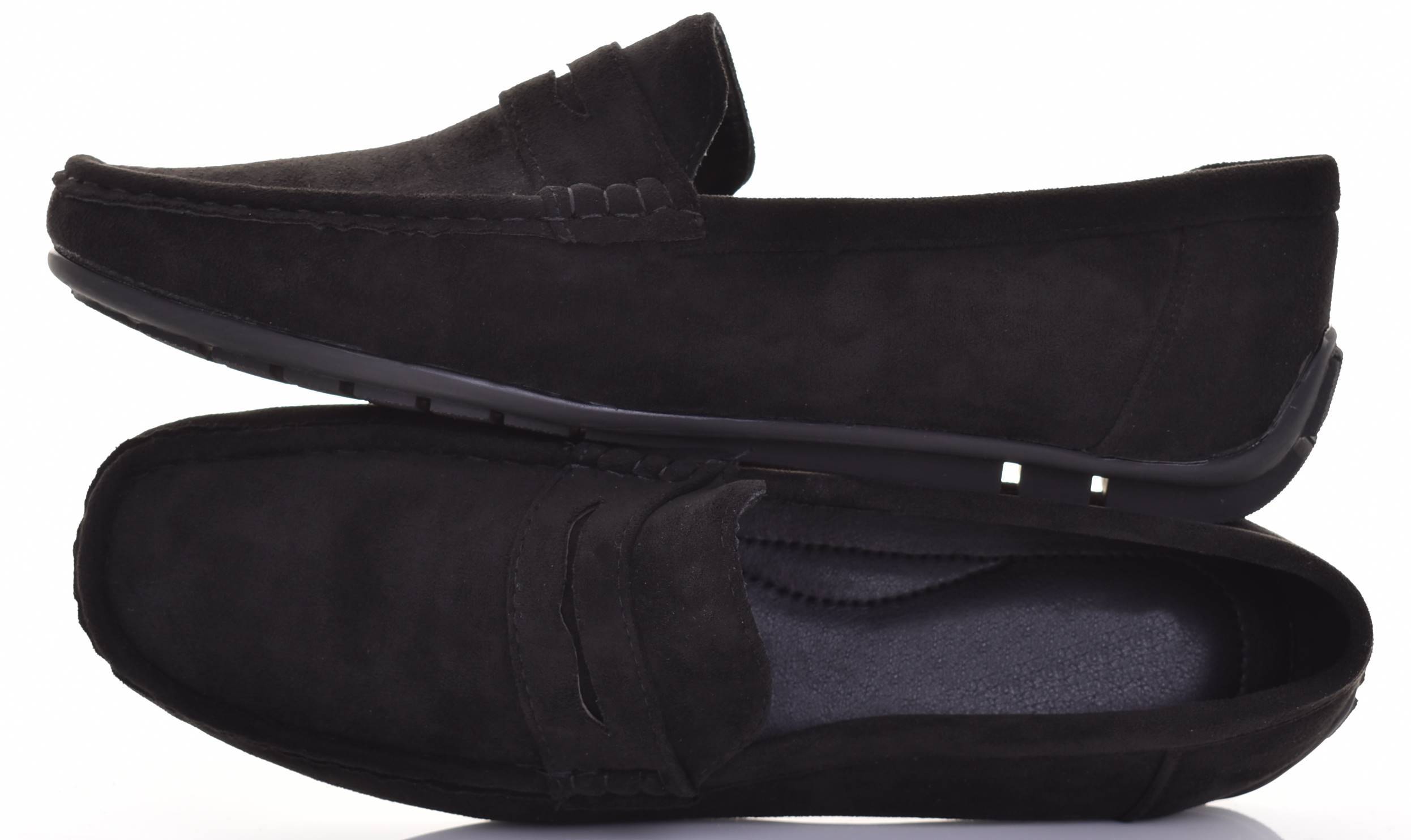 Pánské Elegantní Mokasíny, Nazouvací Boty Casual, Semišové, Černé