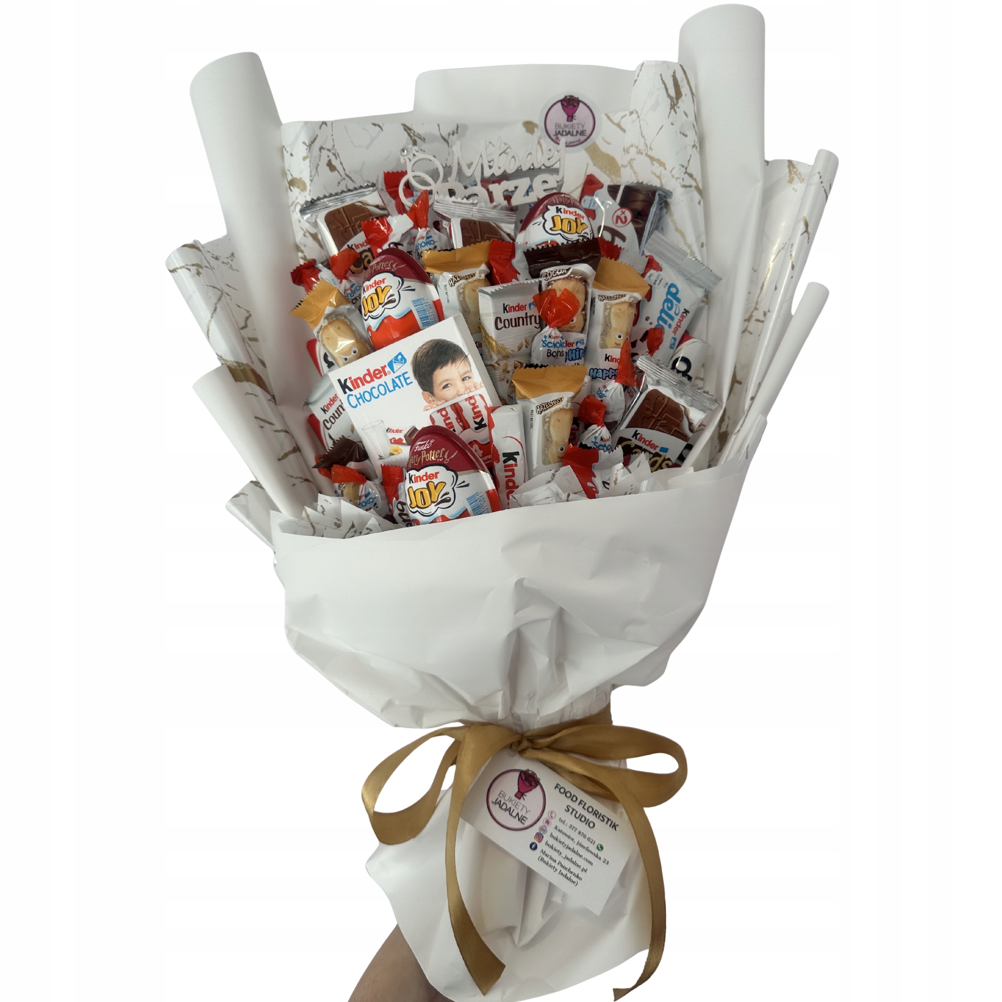 Zestaw Prezentowy Bukiet Kinder L Ślub Wesele Urodziny Rocznica Dzieci