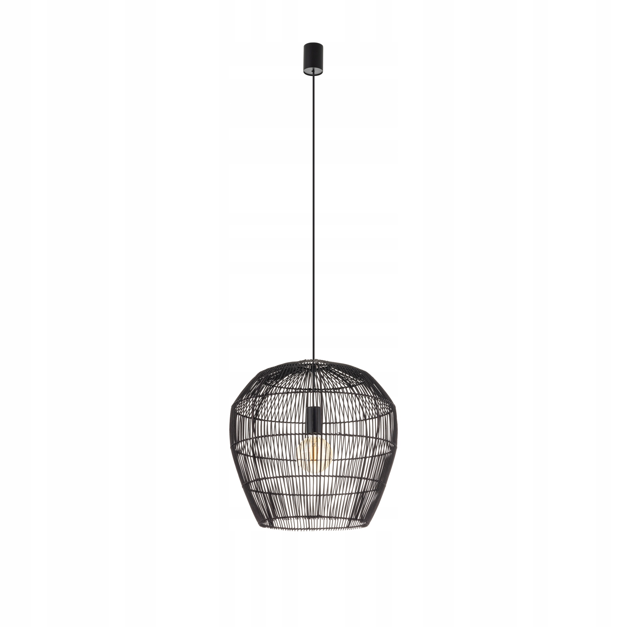 Závesná lampa Nowodvorski Haiti 1xE27 čierna jedáleň japandi 43 cm