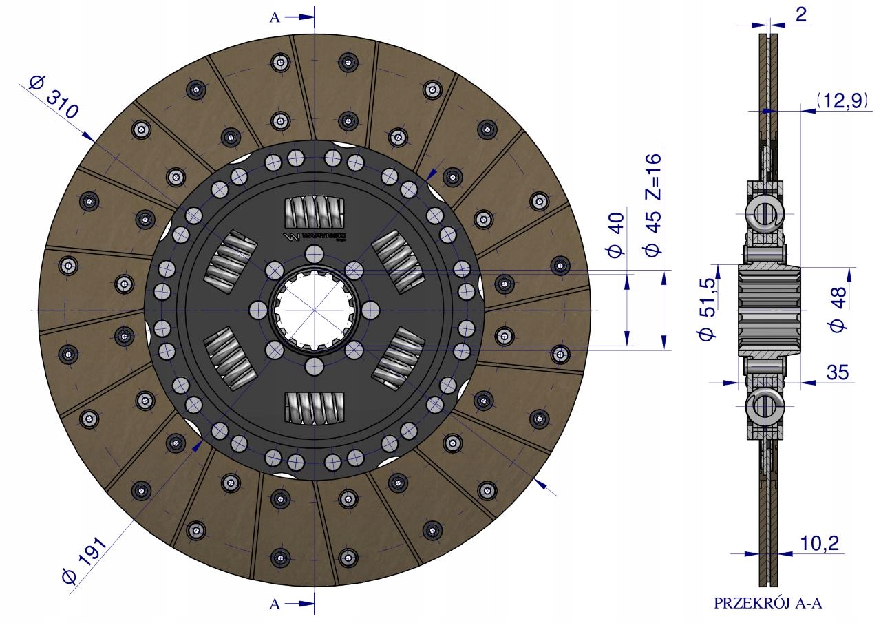 Tarcza sprzęgła RENAULT Waryński