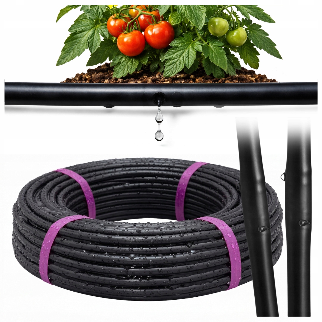 Linia Kroplująca Wąż Kroplujący Do Ogrodu do nawadniania 100m rozstaw 50cm