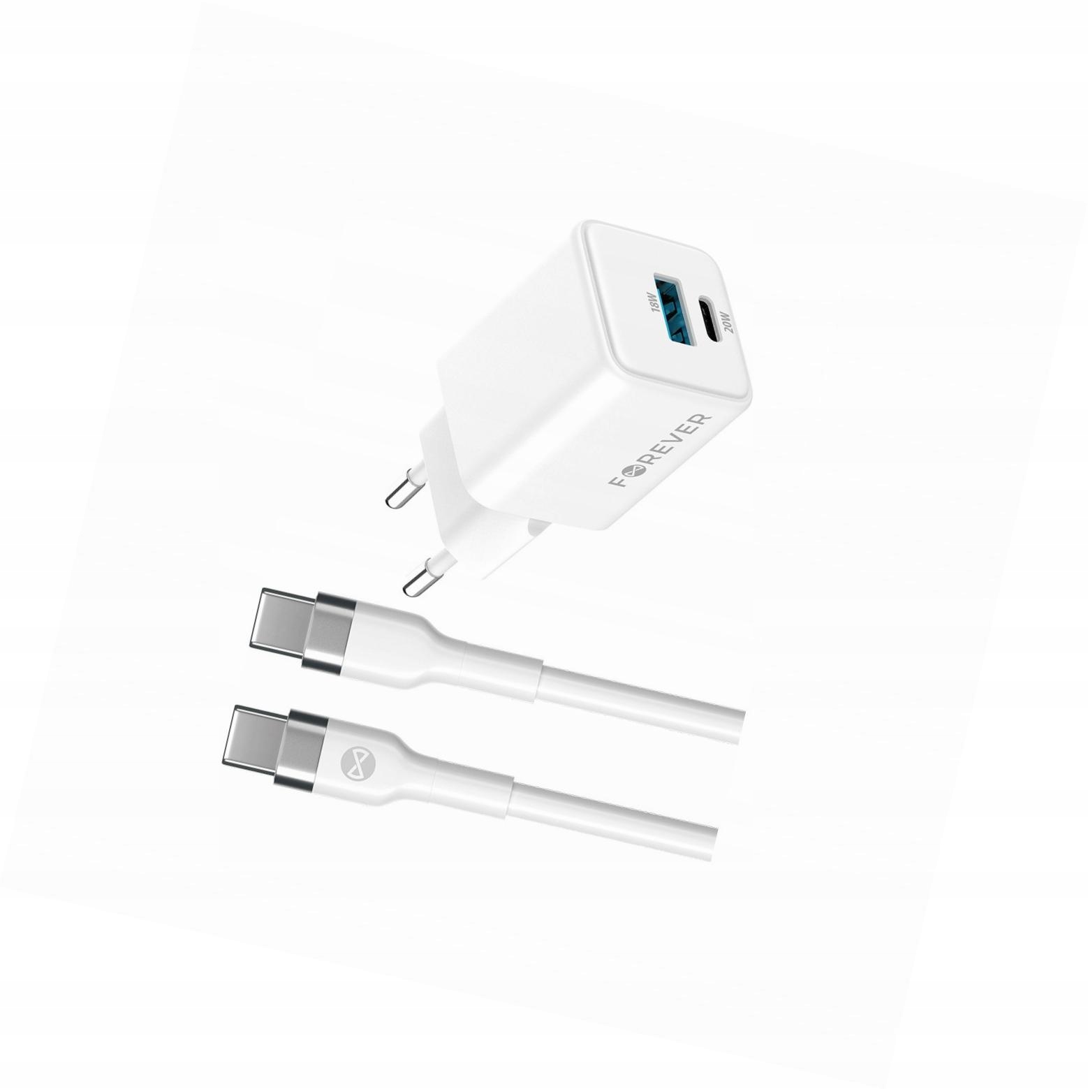 Szybka ładowarka GaN 20W 2 wejścia Usb i Usb-c z kablem do OnePlus 7