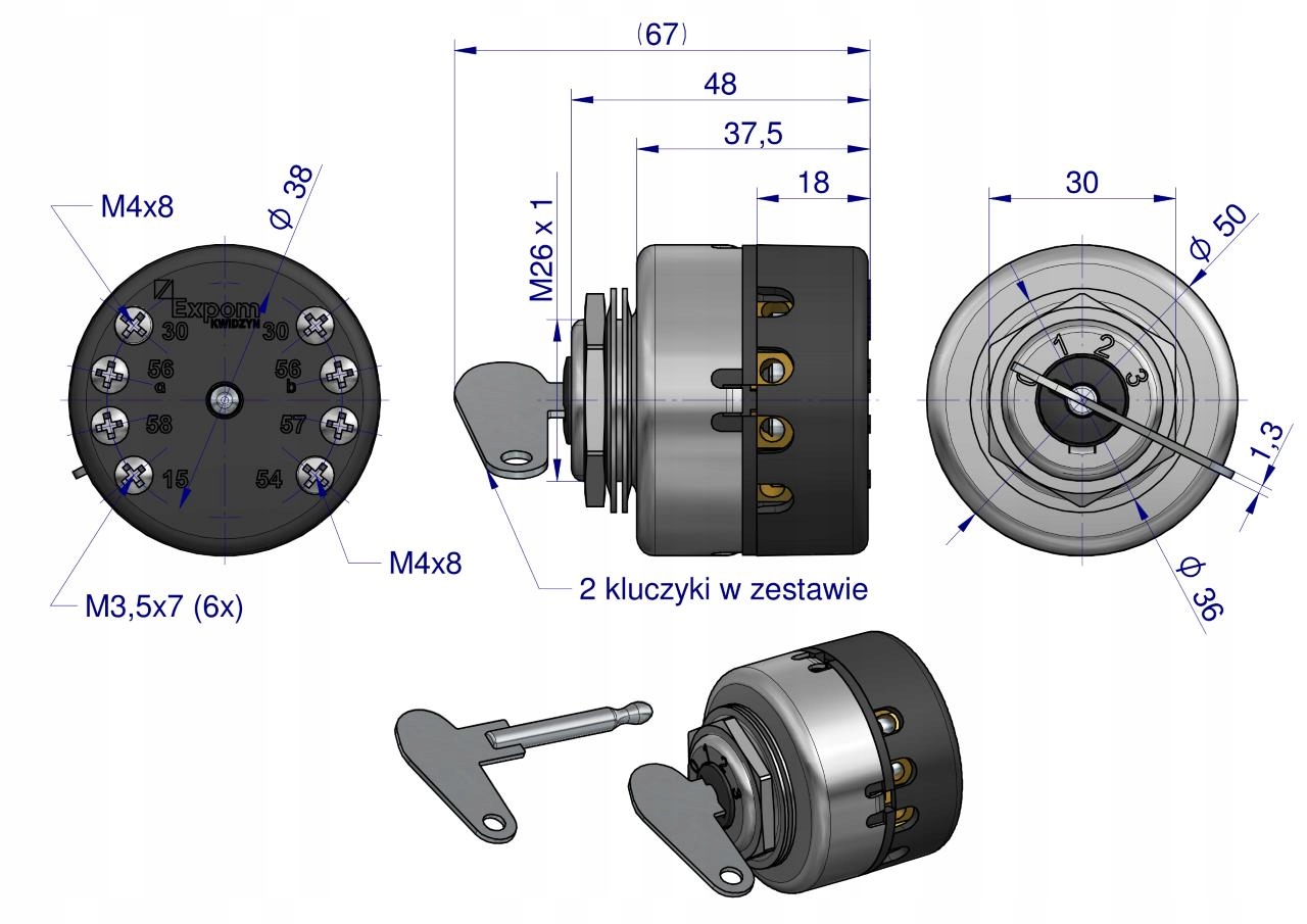 Stacyjka z kluczykiem C-330/360/385 EXPOM KWIDZYN eu [42342100EX] Producent części Expom