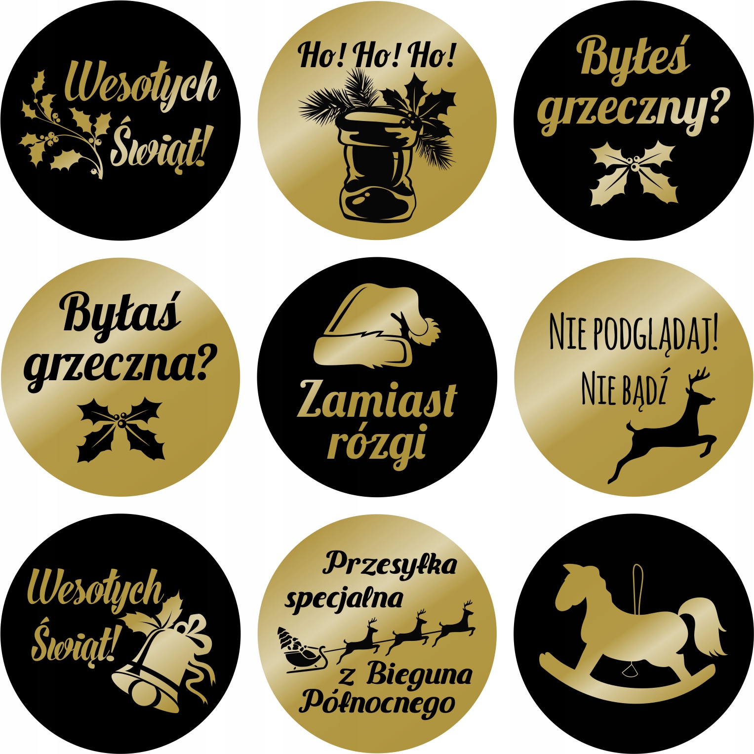 

Naklejki na Prezenty święta zestaw Złote 35 x 4 cm