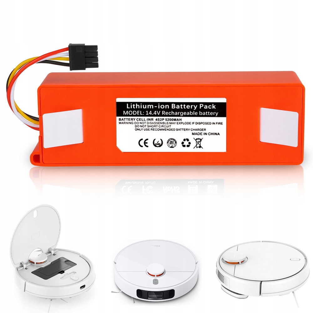 Baterie 14,4 V 5200 Mah Pro Robotický Vysavač Xiaomi S50 S51 S55 Vhodná