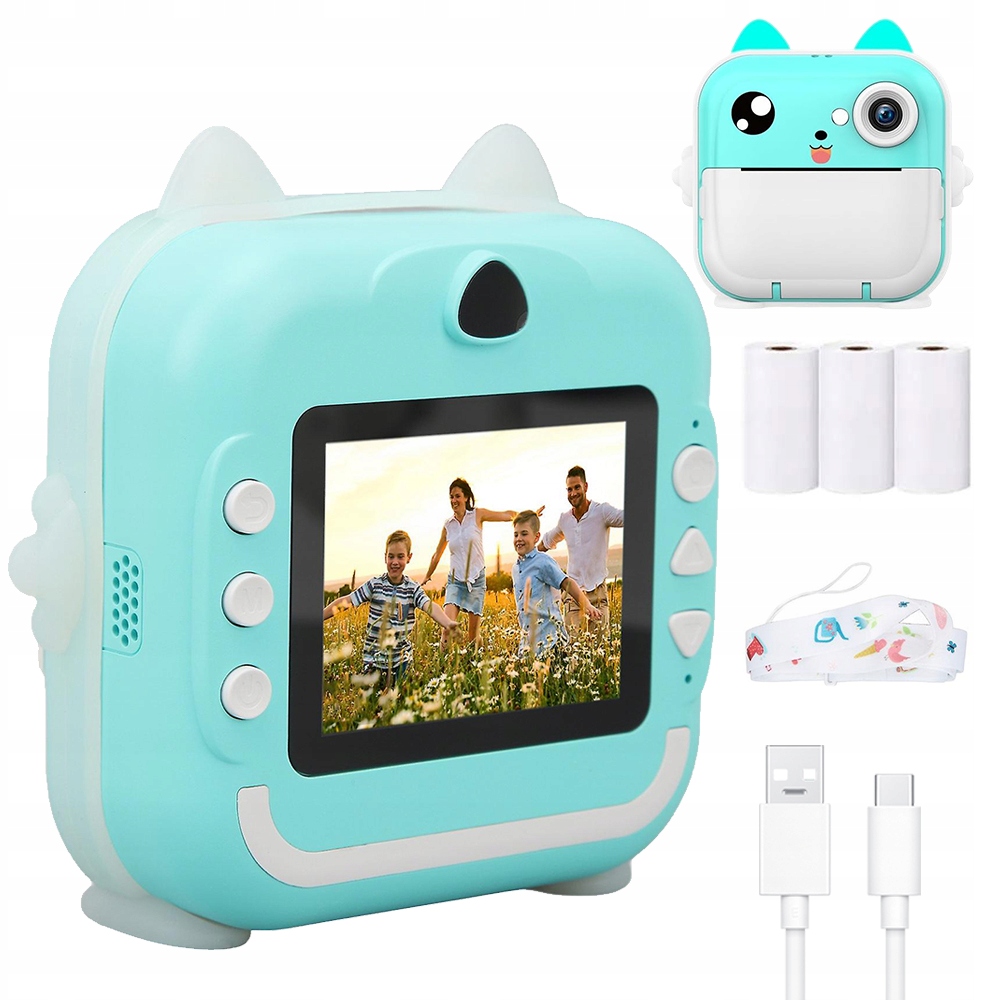 Termální Tiskárna Pro Fotografování, Fotoaparát 3 Role 32GB Karta