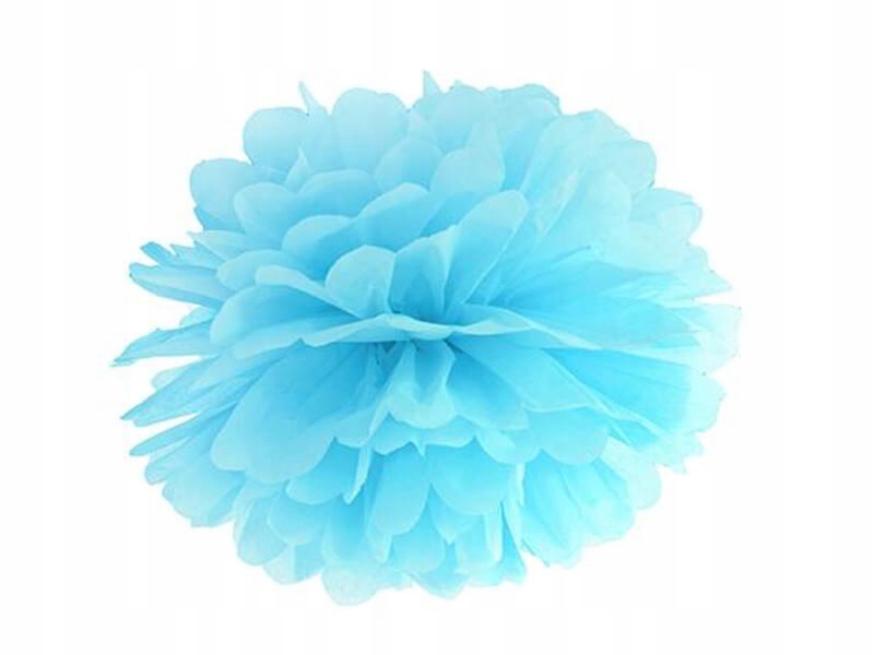 

25cm Pompon bibułowy kula papierowa Niebieska