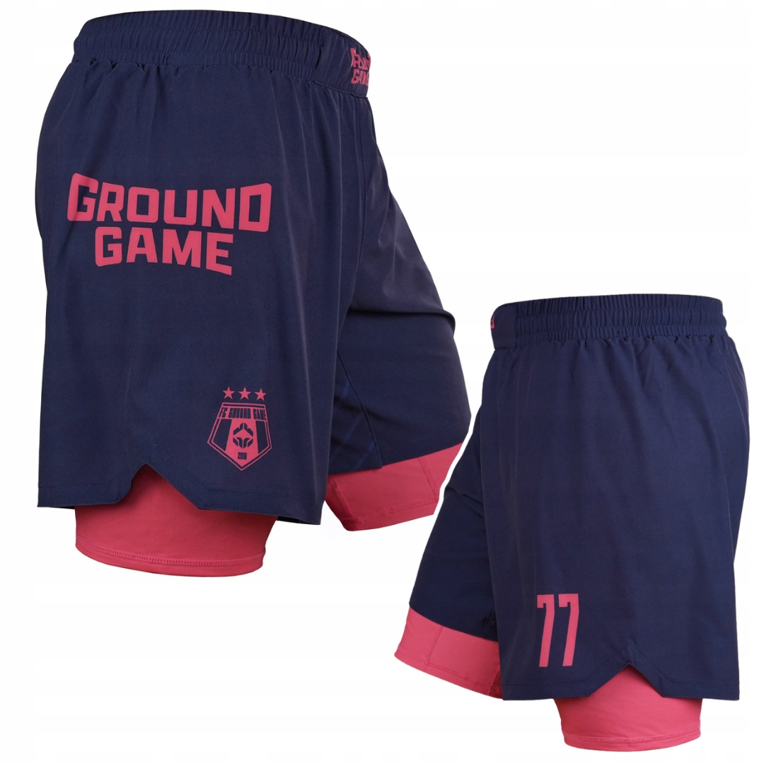 Spodenki Trenigowe Męskie Ground Game 2w1 Armbar Granatowe r. XXL