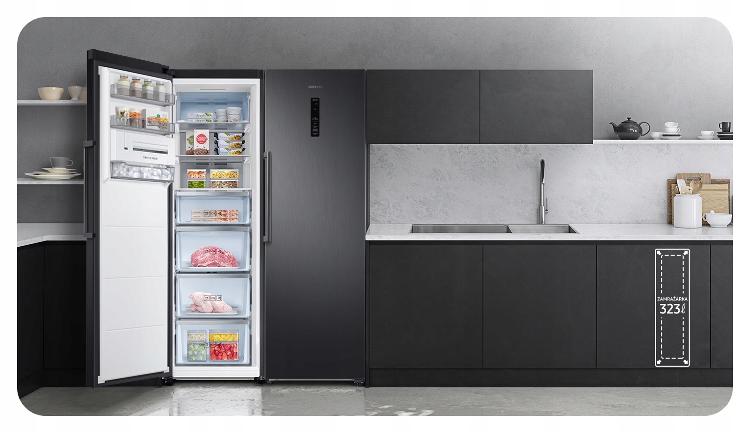 Zamrażarka SAMSUNG RZ32C7CBEB1 Twin NoFrost 186cm Model zamrażarka