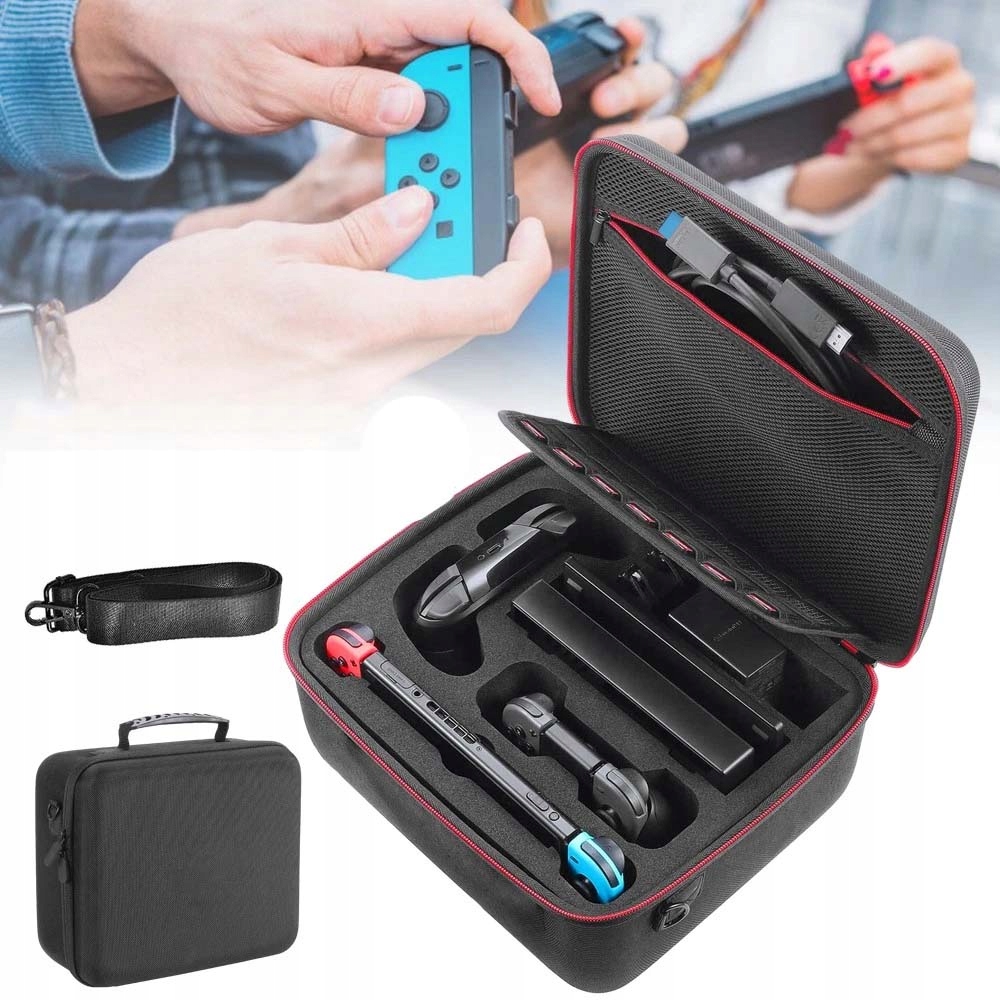 Duża Torba Futerał Etui Eva Sztywne Z Dwiema Suwakami Dla Nintendo Switch