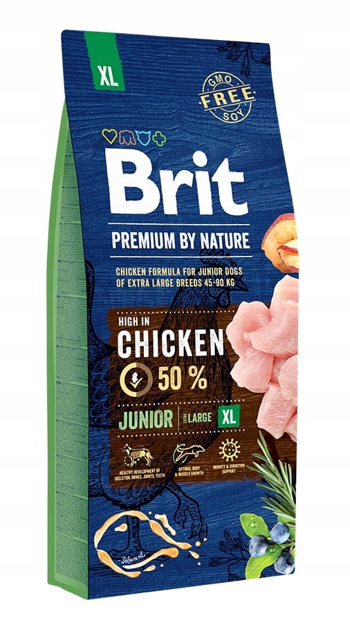 Levně Brit Premium By Nature Junior Extra Large XL kuře 15 kg
