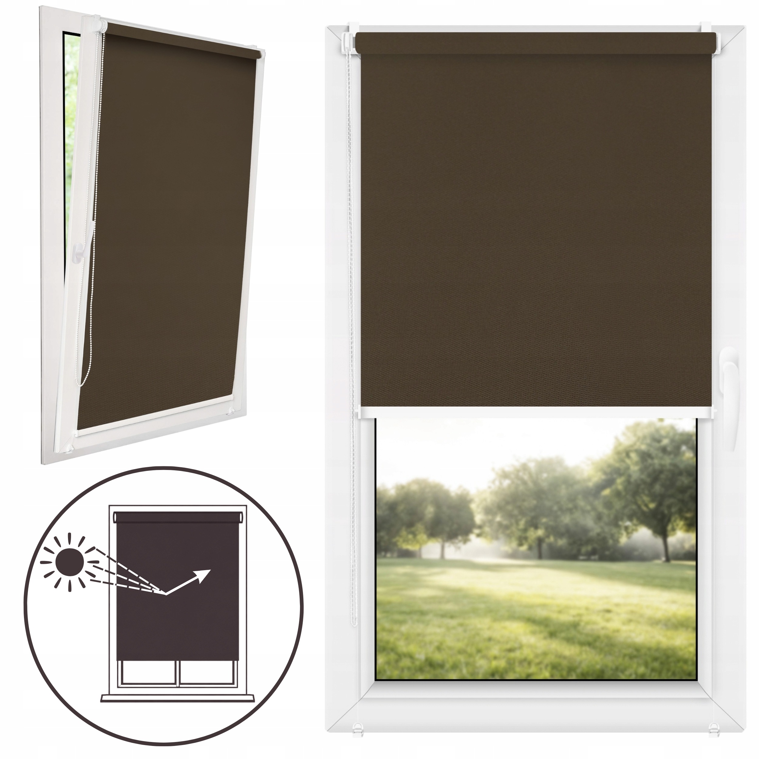 Vnitřní mini roleta s vodítky 100% zatemňovací Blackout 116x150