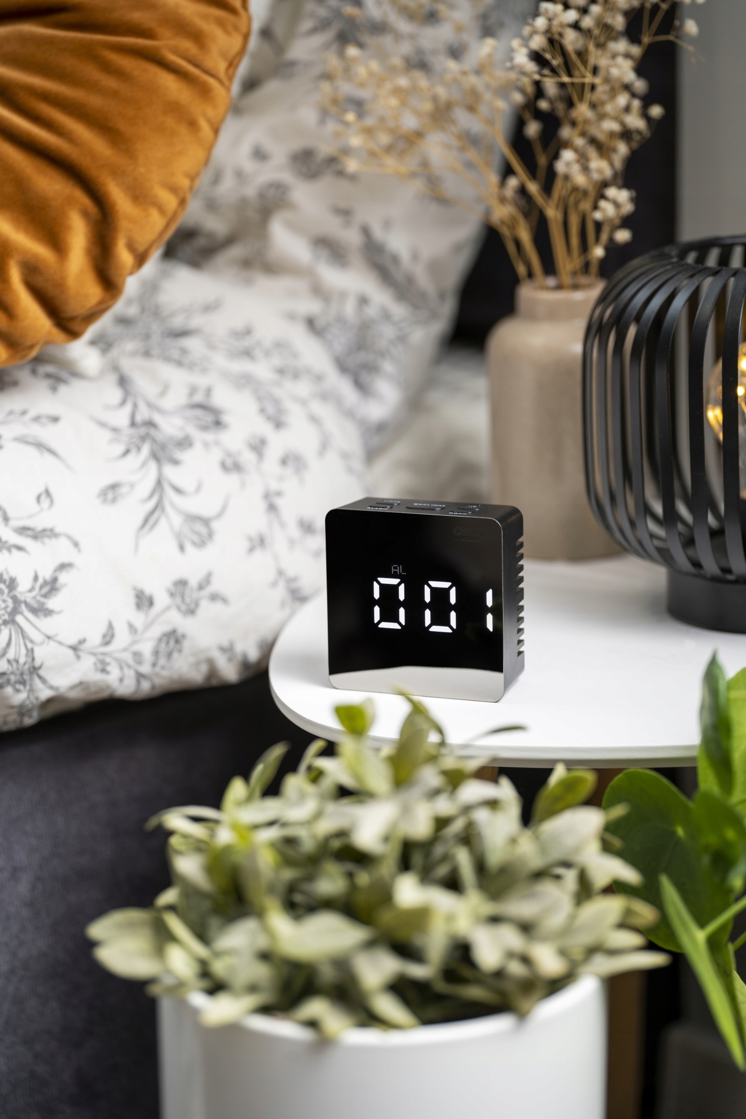 Budzik LED CR 1150 Czarny z Wyświetlaczem Temperatury i 3 Trybami Alarmu