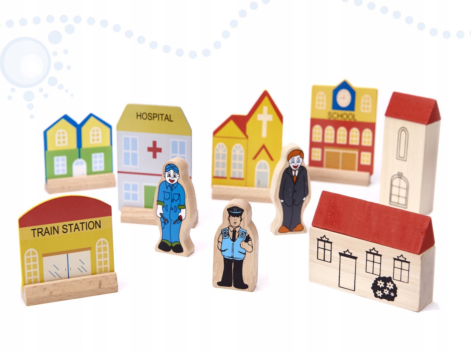 Drewniany tor dla dzieci pociąg auta 110x66x20cm Płeć chłopcy dziewczynki