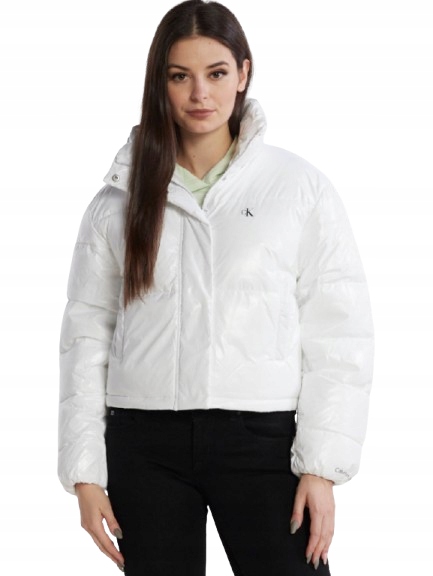 Calvin Klein Jeans Dámská Bílá Krátká Bunda S Logem Jxa