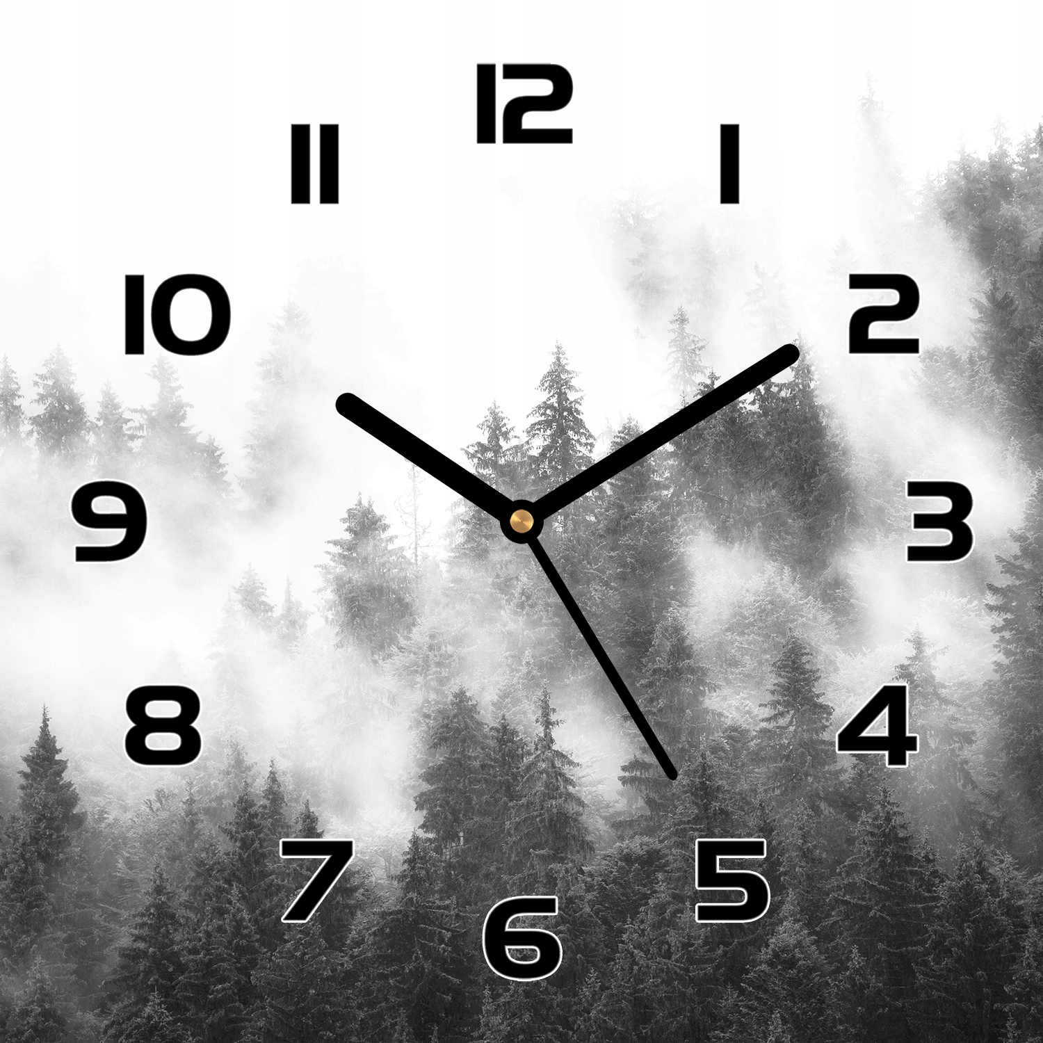 

Zegar szkło hartowane na ścianę Mglisty las 30x30