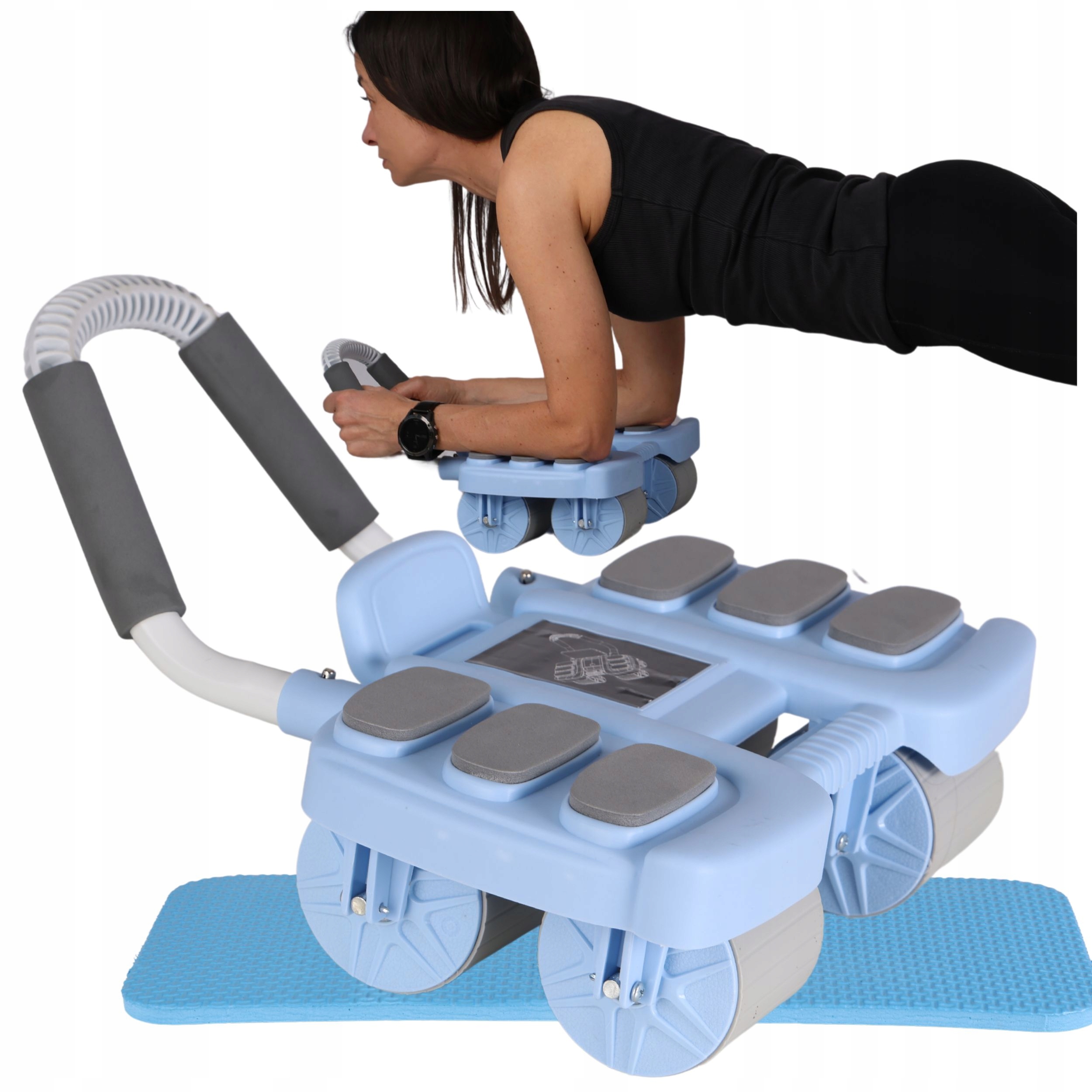 Ab roller pro trénink břišních svalů s odrazem, stabilní kolečko