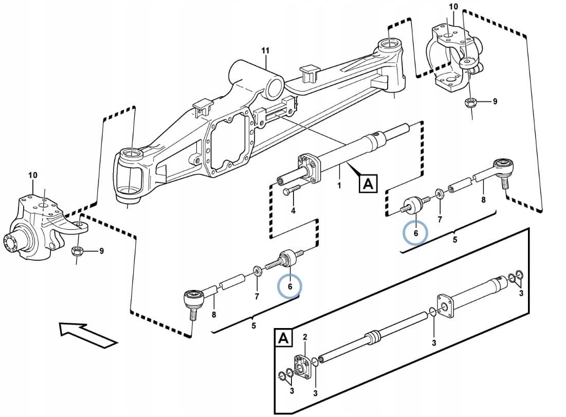 КОНЕЦ СТЕРЖНЯ KOMATSU WB91 WB93 WB97 FABBRO