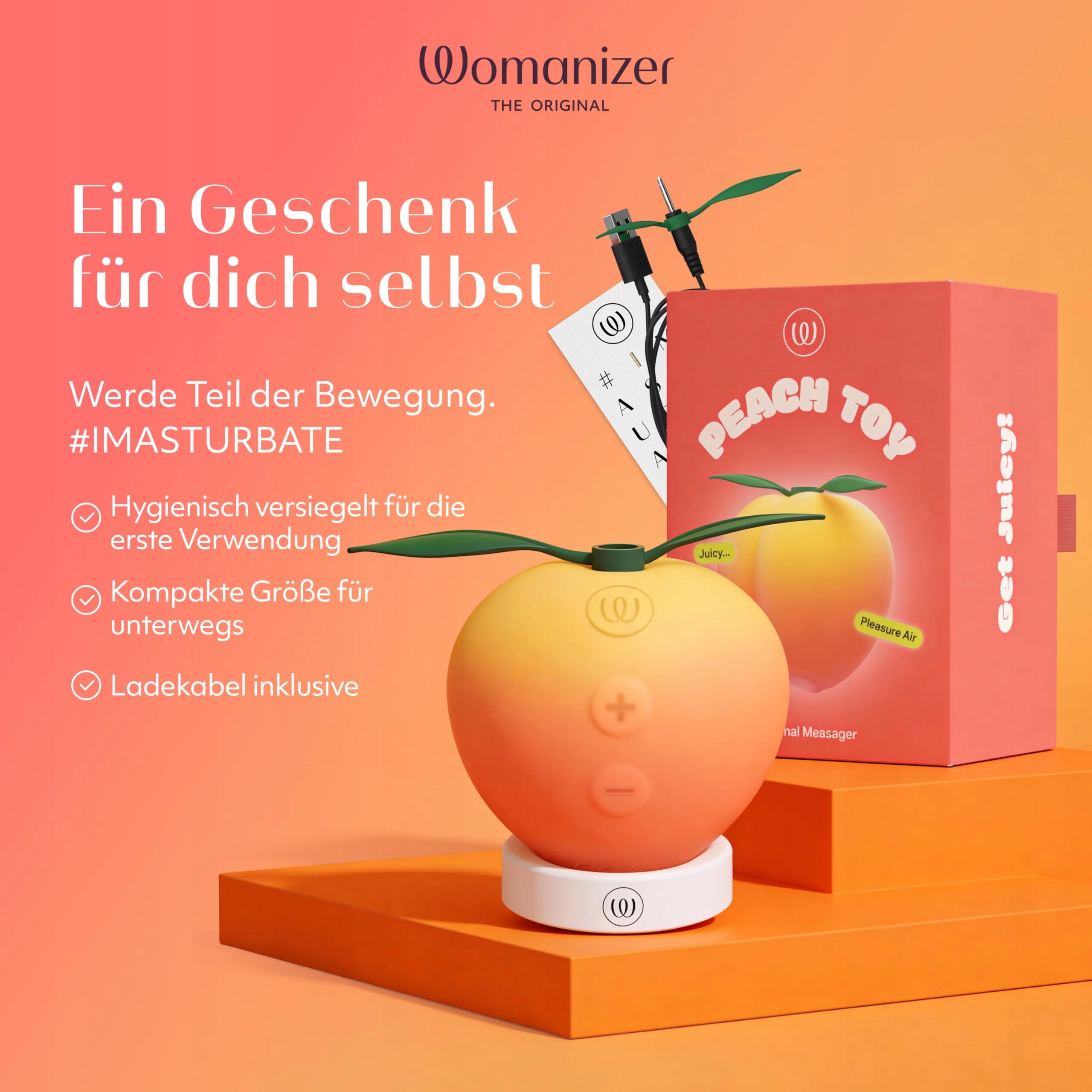 WOMANIZER Peach Wibrator Dla Kobiet i Par Klitoris Stymulator Erotyczny — miniatura 8