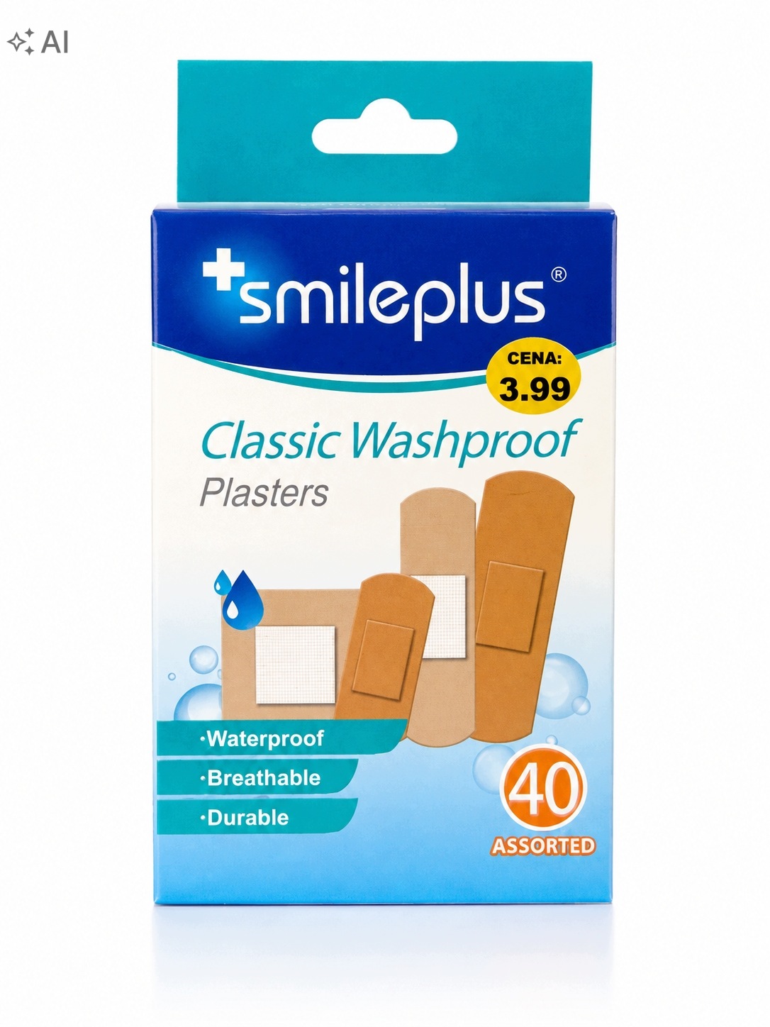 PLASTER PLASTRY WODOODPORNE ODDYCHAJĄCE 40 SZT