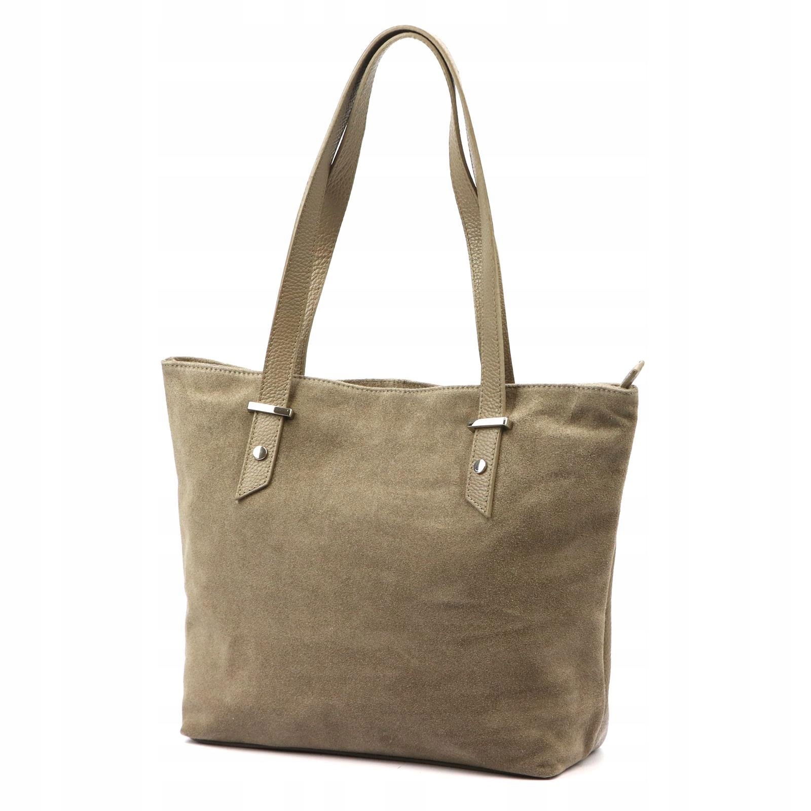 Dámská shopper kožená kabelka taupe, velká, pojme formát A4