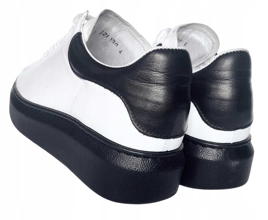 WYPRZEDAŻ!!! Półbuty na platformie skórzane VERSO skóra białe sneakersy 37 Rozmiar 37