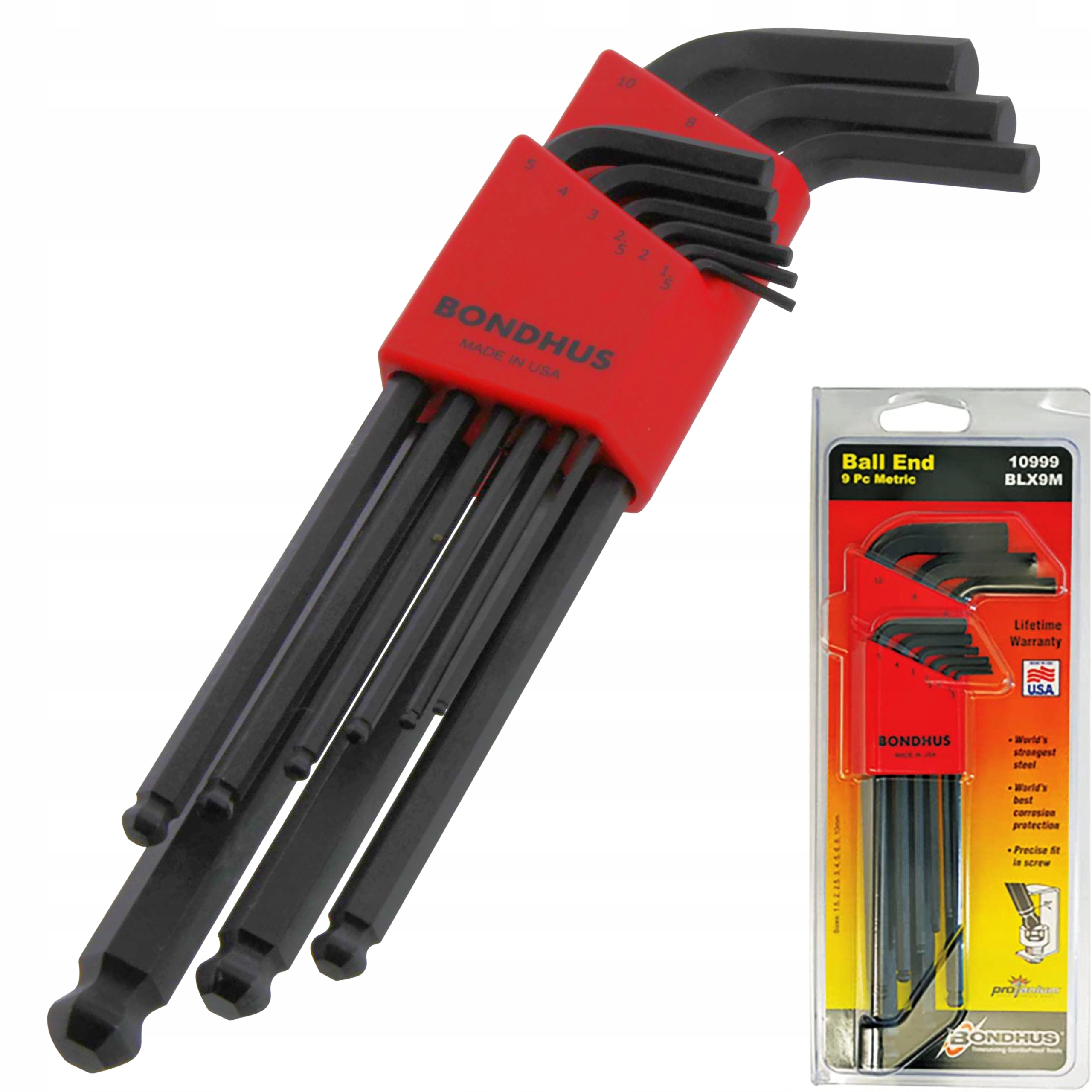 

Bondhus 10999 Klucze Imbusowe Hex Metryczne 9 szt