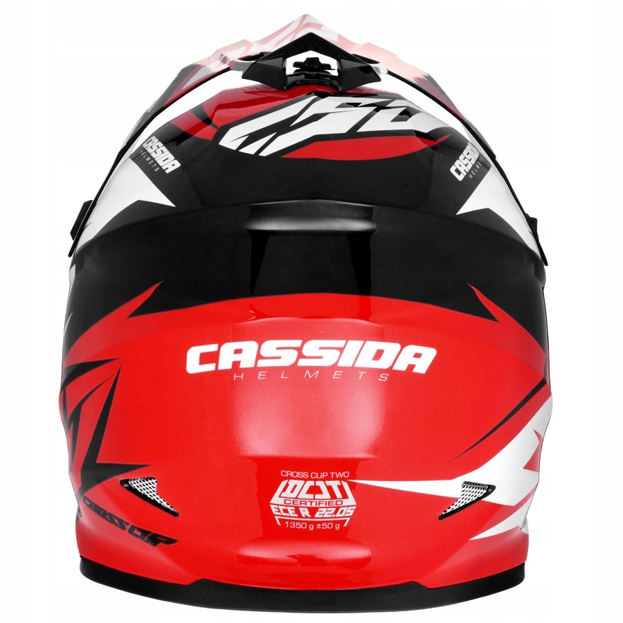 Kask Motocyklowy Cross Cup/Two + Gogle, Kominiarka, Czerwony 57-58 cm M Rozmiar S