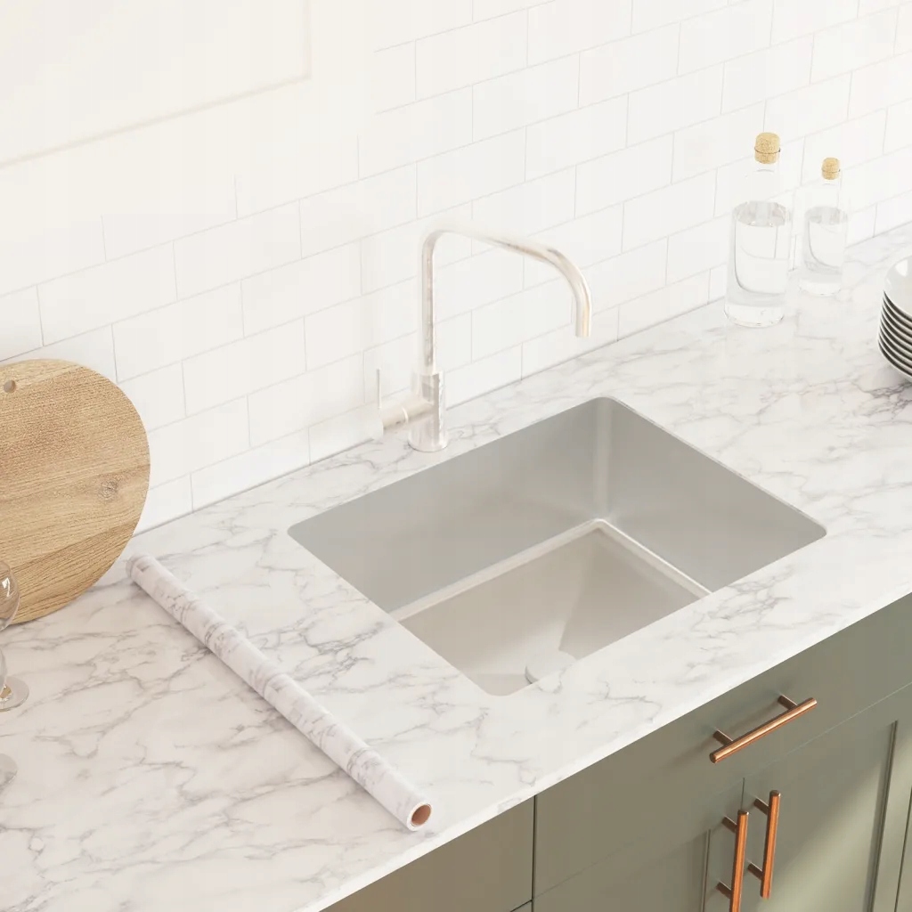 vidaXL Tapety na nábytek samolepicí mramorově bílé 90 x 500 cm Pvc