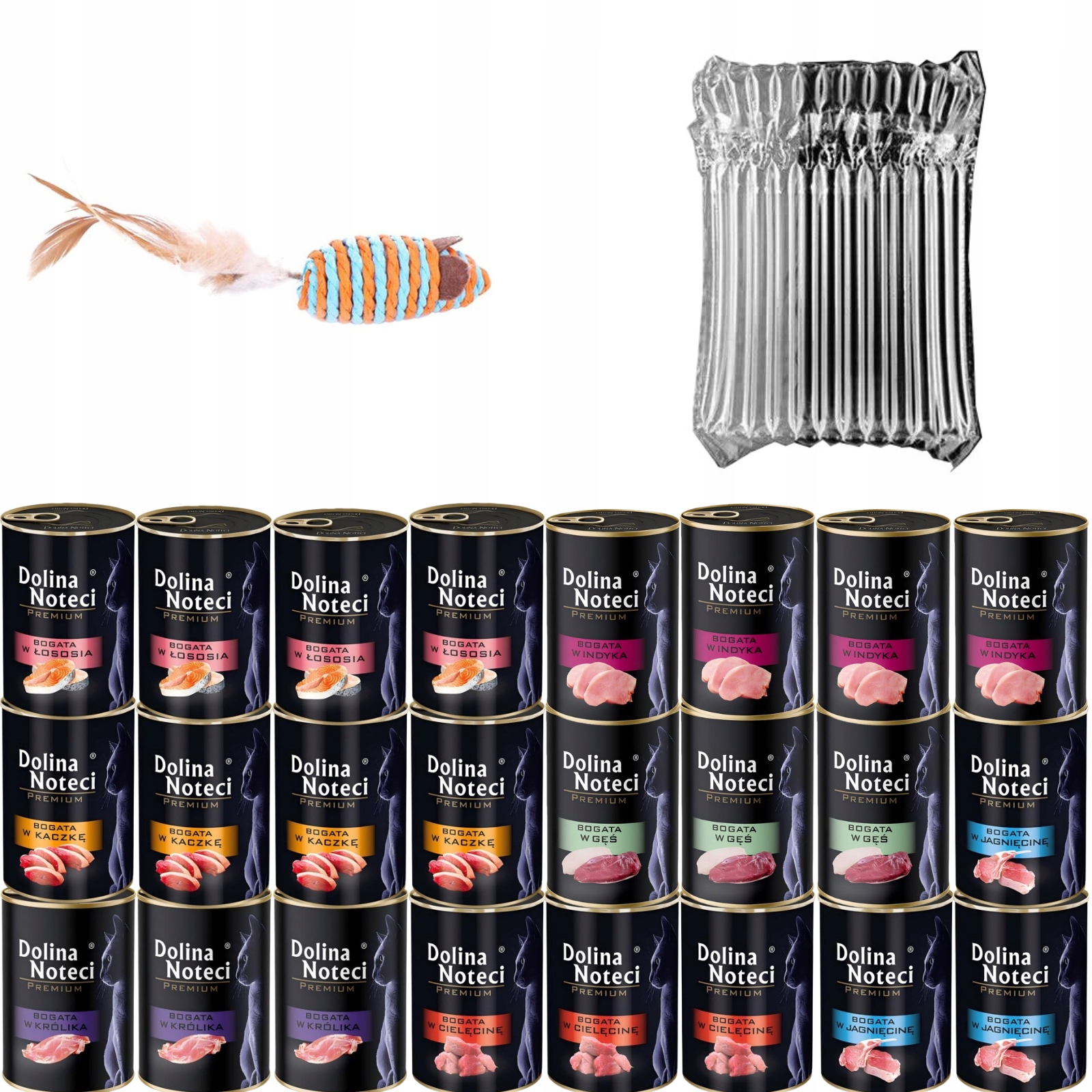 Levně Dolina Noteci Premium mokré krmivo pro kočky 24×400g mix chutí hračka