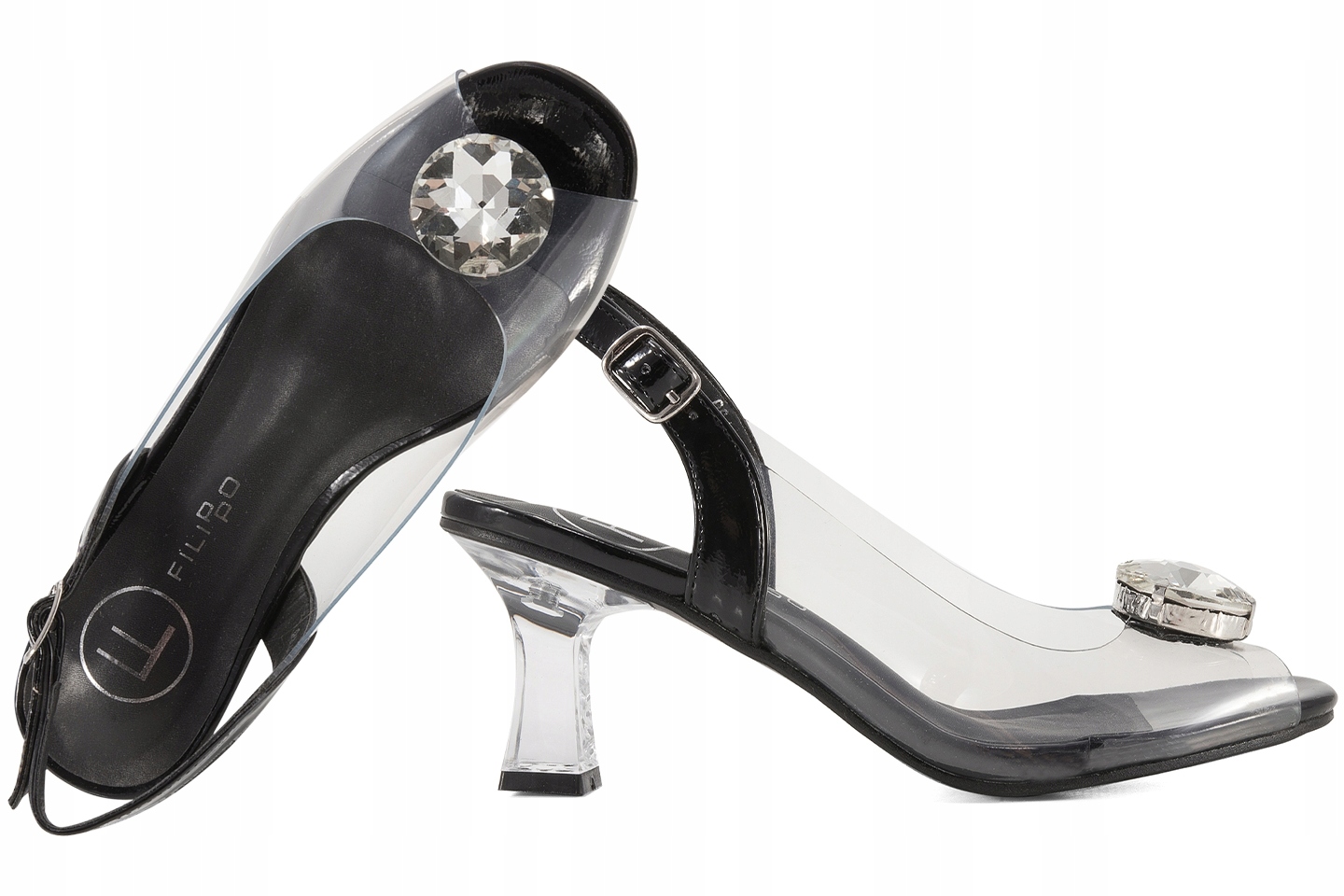 Filippo DS4636 Dámské Gelové Sandály, Transparentní Lodičky Na Podpatku, Velikost 37