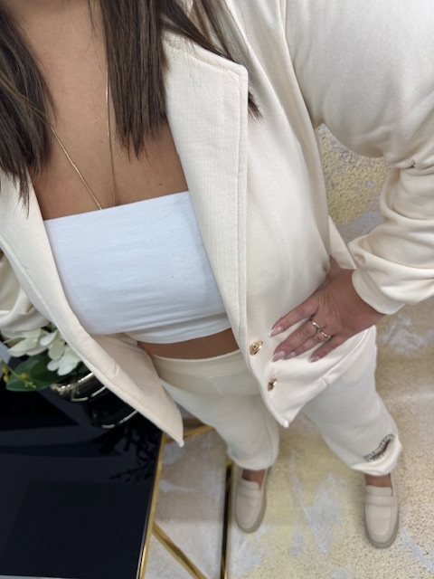 Dámský dresový oblek LIL Glam Svarowski 2XL/3XL Béžová béžová Premium