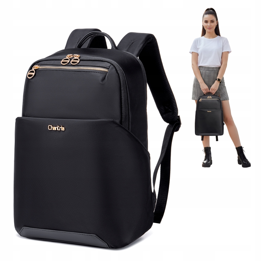 Černý batoh prostorný dvoukomorový batoh na notebook 15" pro práci na vysoké škole