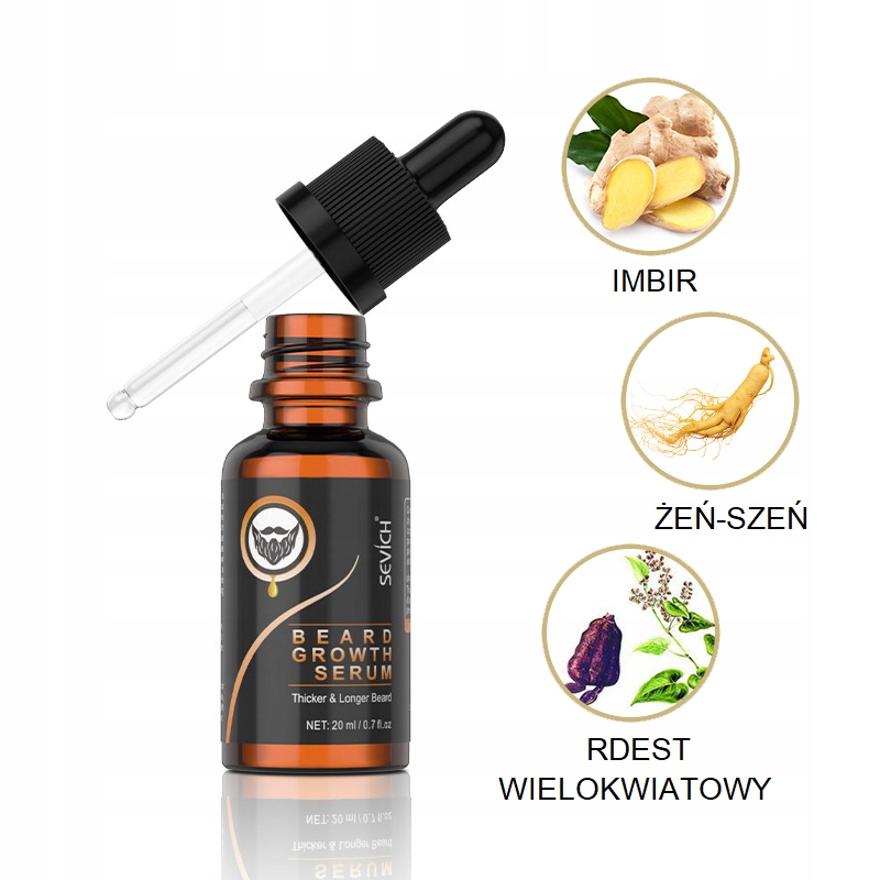 Serum Gęsta Broda Wzrost Porost Naturalny EAN (GTIN) 5903938544712