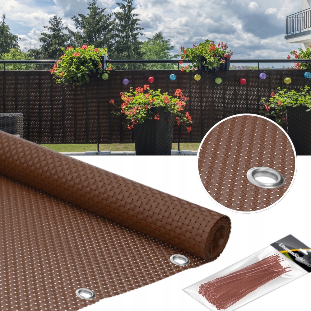 

Osłona Mata Rattan Na Balkon Taras 1x6m +oczka