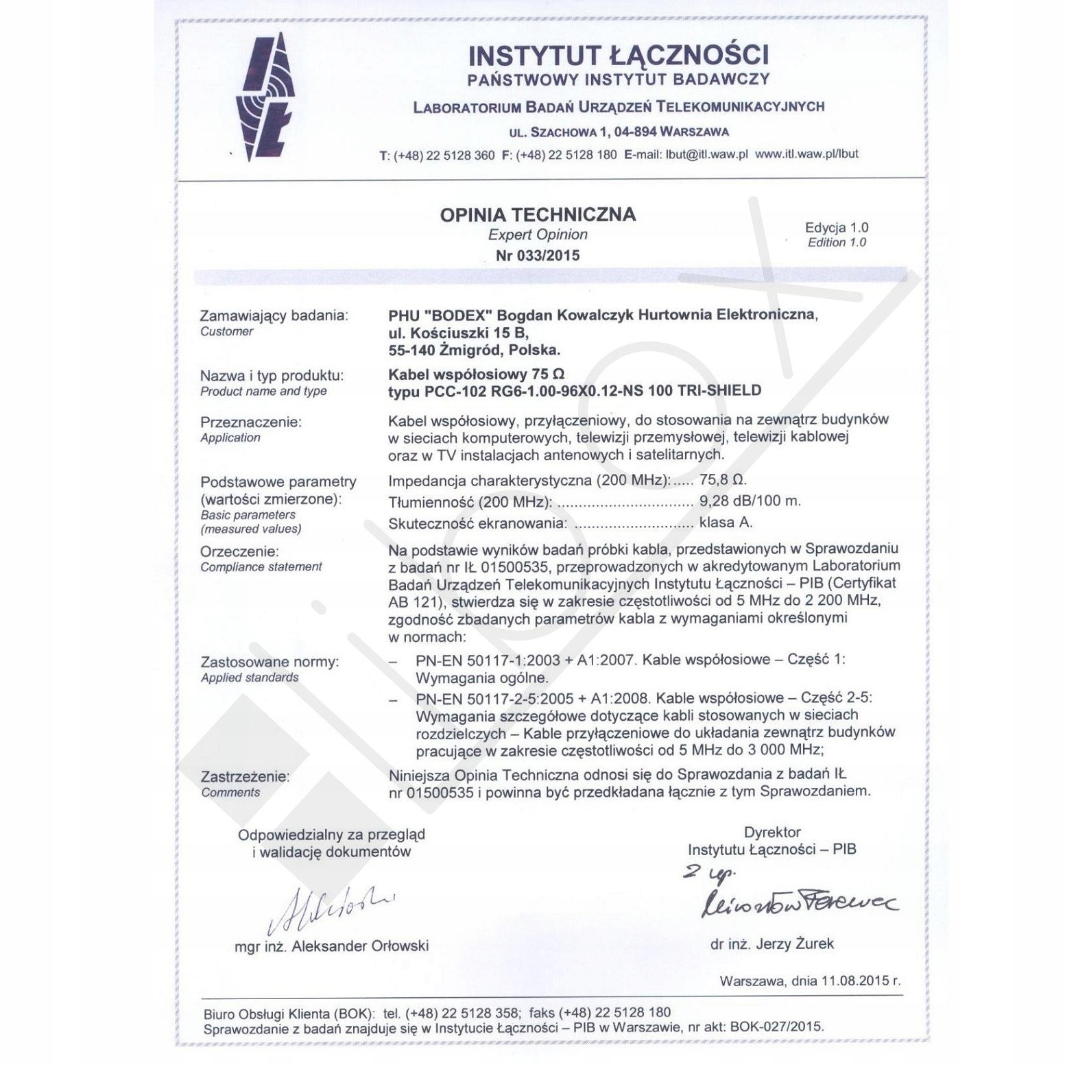 KABEL PRZEWÓD KONCENTRYCZNY DO ANTENY TV ANTENOWY ZEWNĘTRZNY LTE HD 4K 50M Kod producenta PCC-102-50