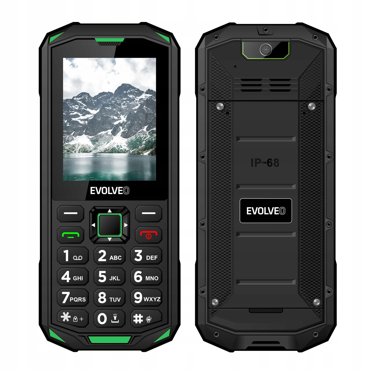 Evolveo StrongPhone X5, vodotesný odolný Dual Sim telefón, čierno-zelený