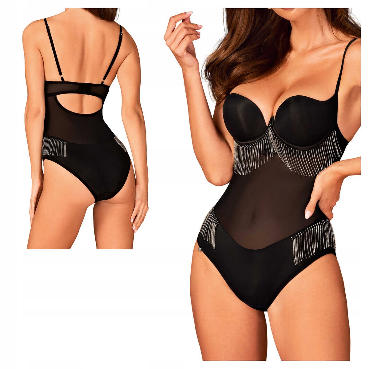 Obsessive průsvitné body Milladis ozdobné korálky černé M/L