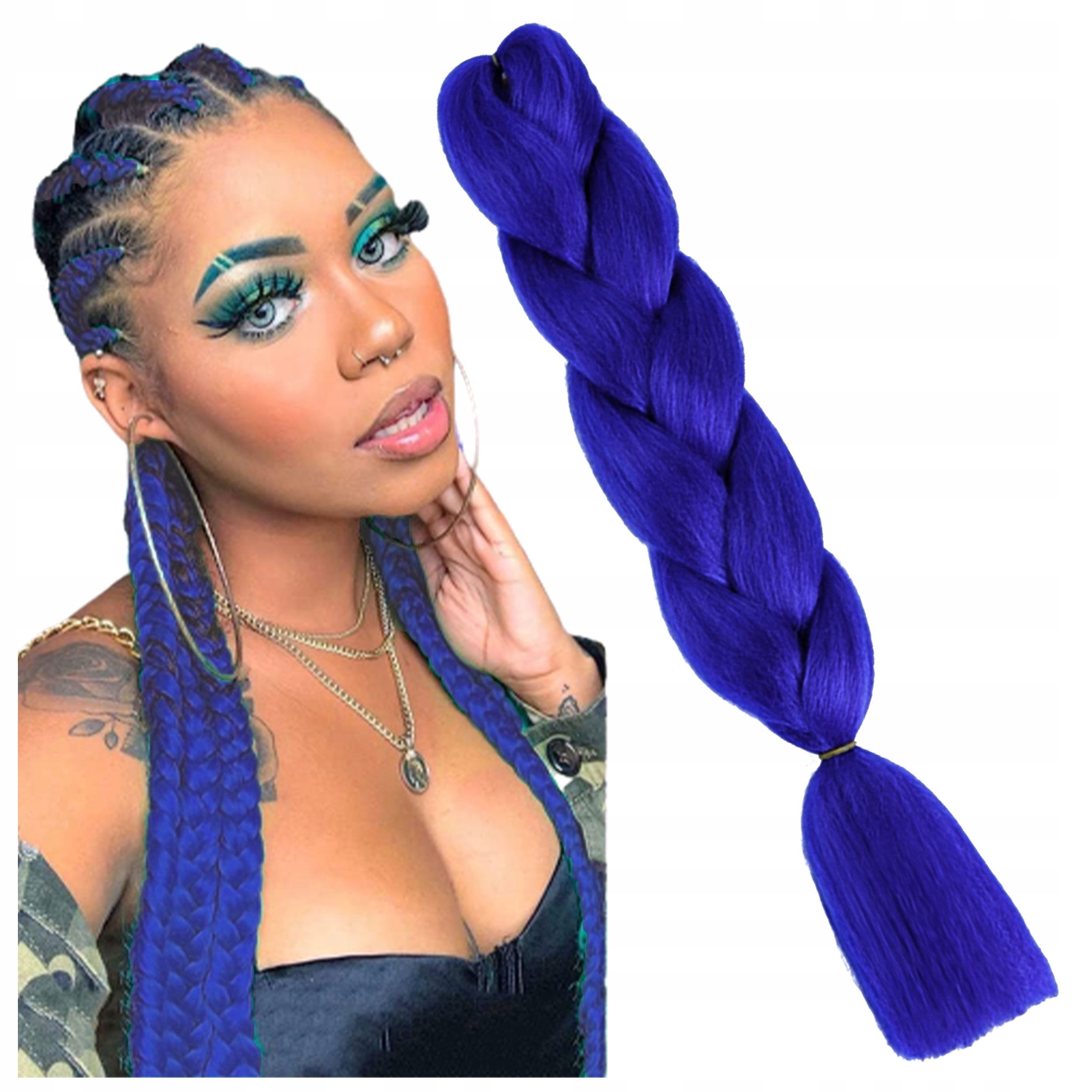 WŁOSY SYNTETYCZNE KOLOROWE WARKOCZYKI PASMA OMBRE