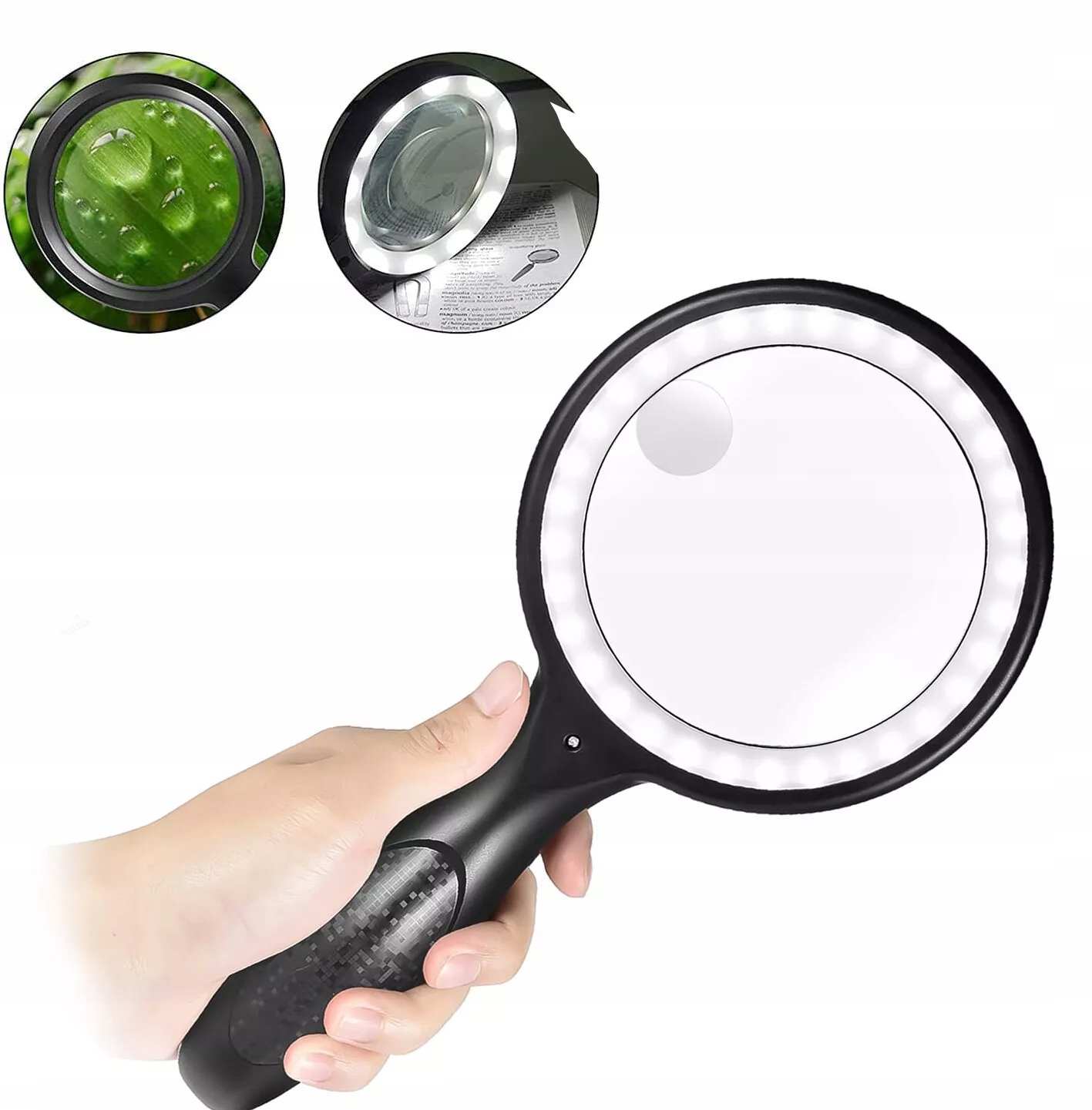 Lupa Na Čtení 30X 60X Sklo Hd Led Podsvícení Usb Nabíjení