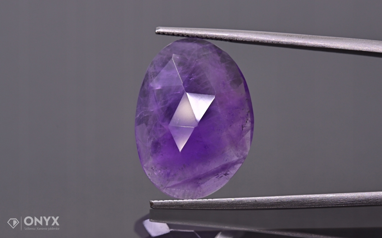 Ametystová fazetovaná nepravidelná rozeta 20,5x15 mm