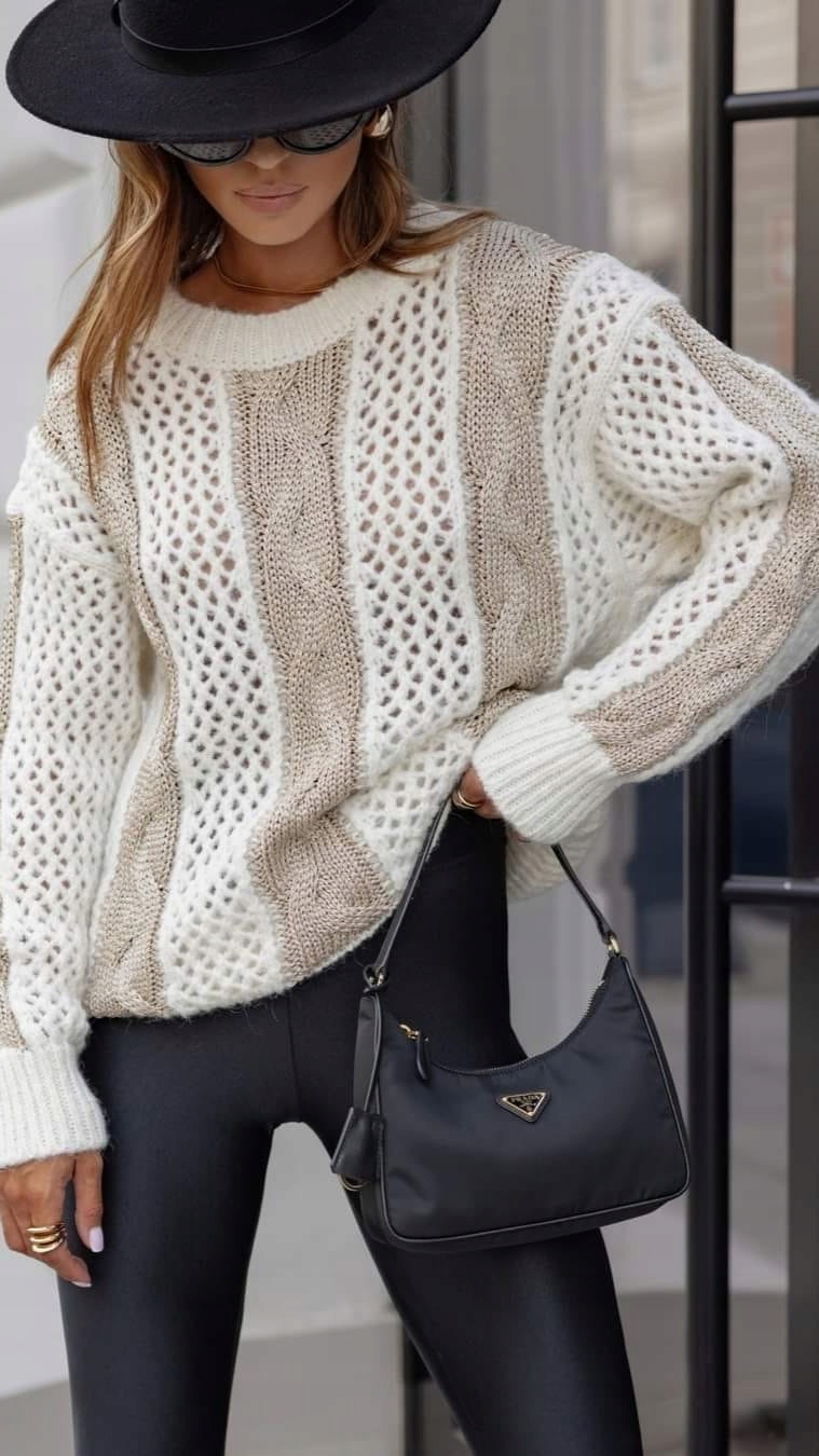 Svetr Prolamovaný Cocomore [velikost Uni, Barva Smetanová]