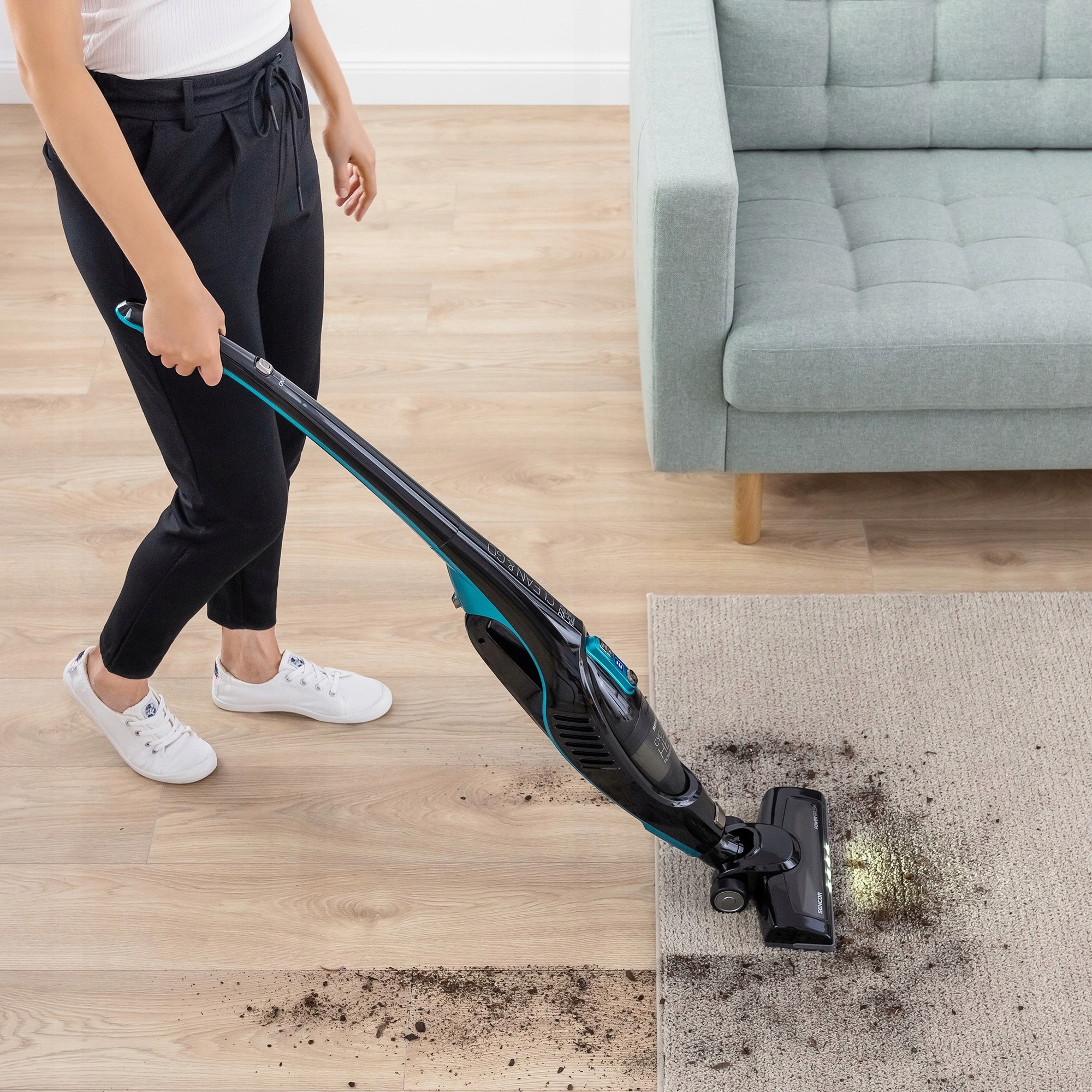 Odkurzacz bezprzewodowy pionowy Sencor 2w1 HEPA Czas ładowania 270 min