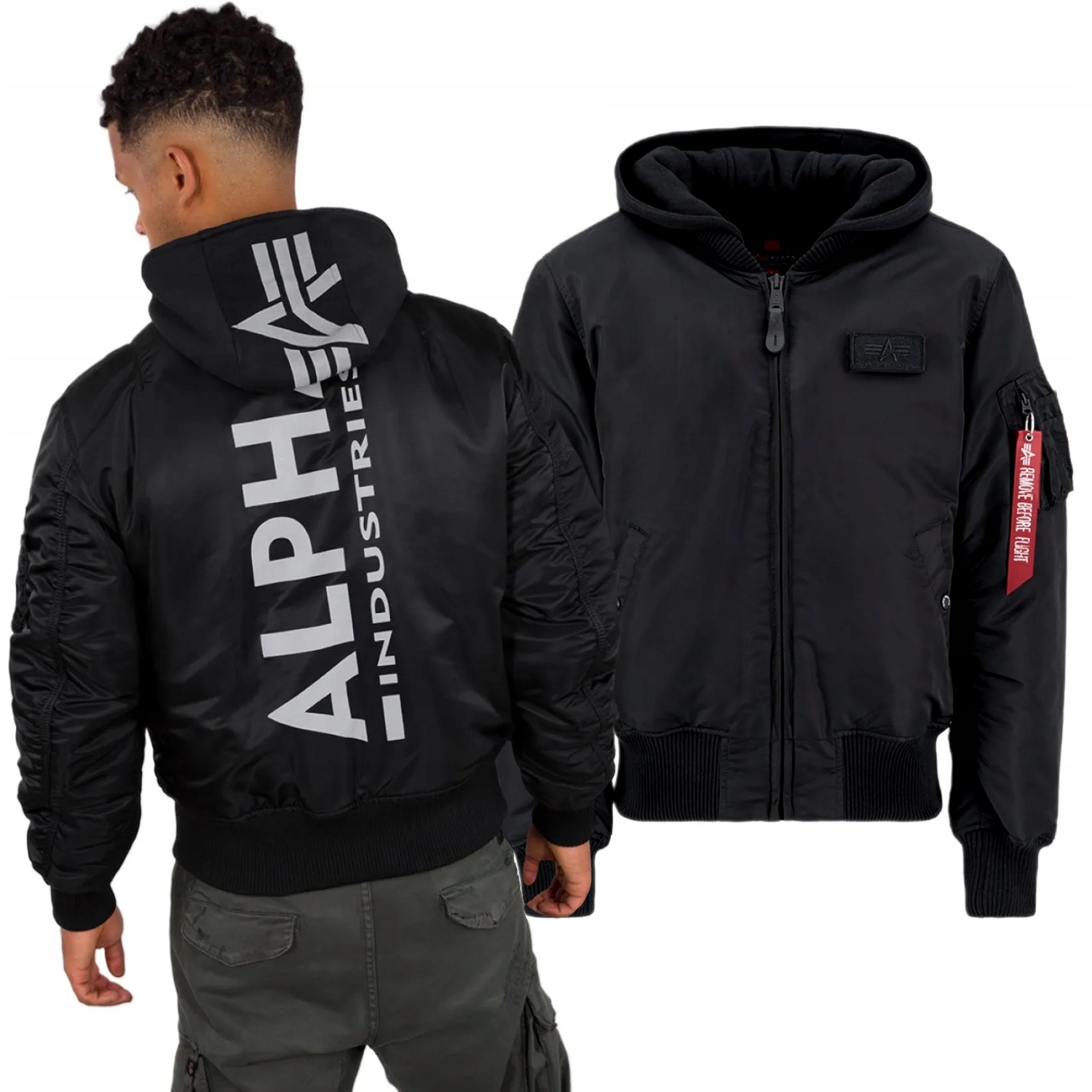 Kurtka Alpha Industries MA-1 ZH Back Print Czarna