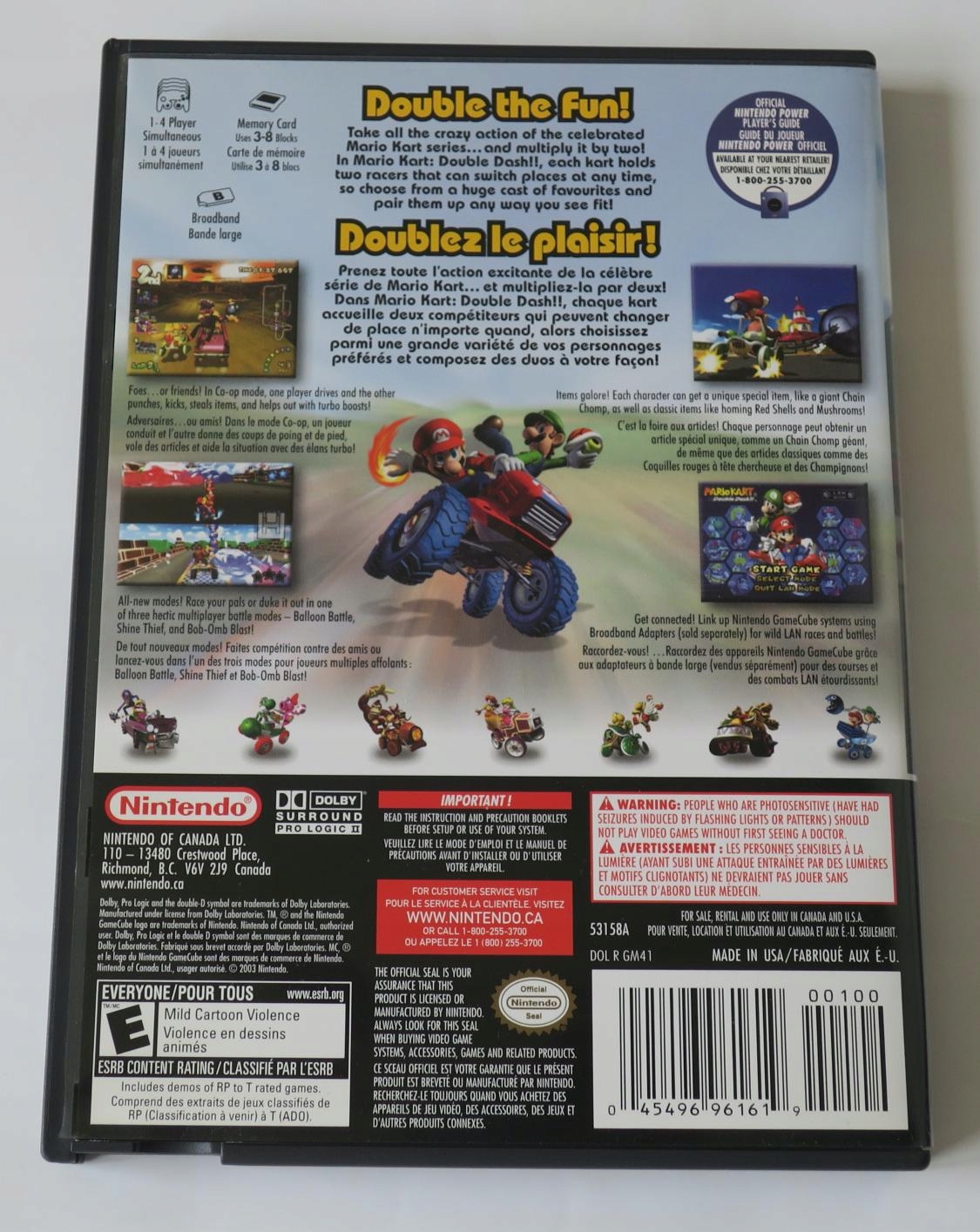 NGC MARIO KART DOUBLE DASH!! SPECIAL EDITION NTSC/U USA NINTENDO GAMECUBE Producent inny
