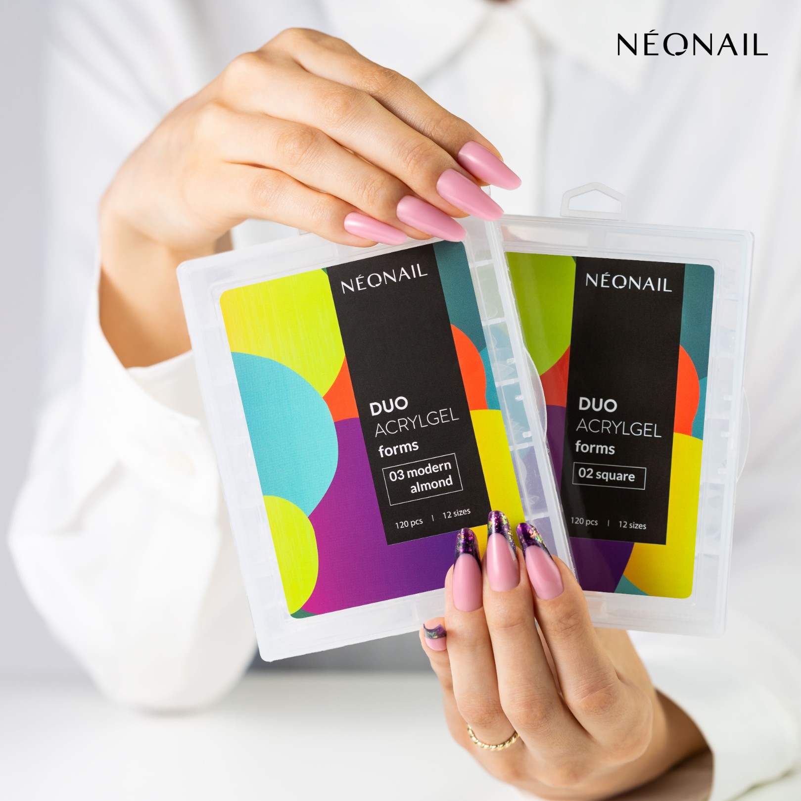 NEONAIL Formy Duo AcrylGel do przedłużania paznokci - Migdał Współczesny 03 Marka NEONAIL