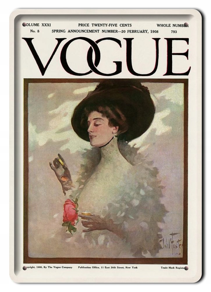 Vogue Plakat Metalowy Szyld Obrazek Retro #12759
